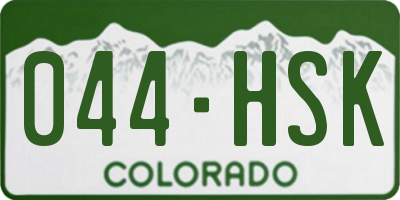 CO license plate 044HSK