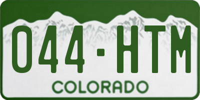 CO license plate 044HTM