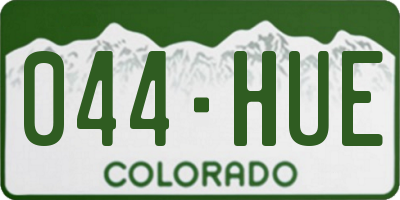 CO license plate 044HUE