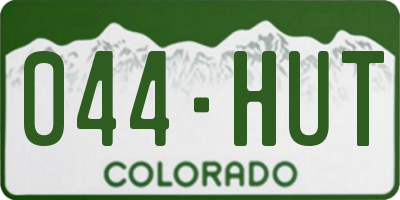 CO license plate 044HUT