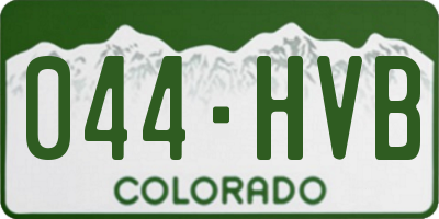 CO license plate 044HVB