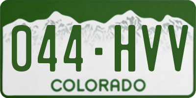 CO license plate 044HVV