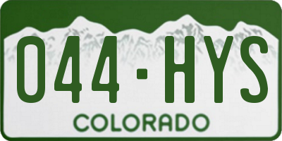 CO license plate 044HYS
