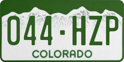 CO license plate 044HZP