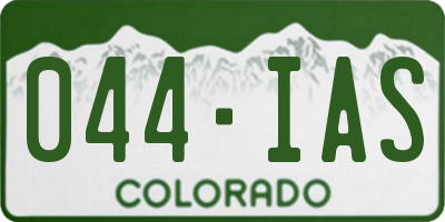 CO license plate 044IAS