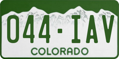 CO license plate 044IAV
