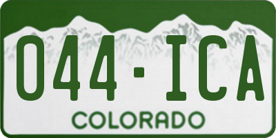 CO license plate 044ICA