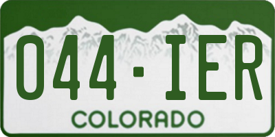 CO license plate 044IER
