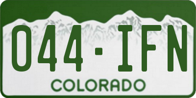 CO license plate 044IFN