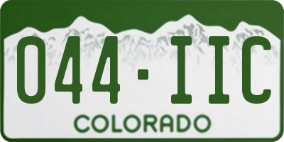 CO license plate 044IIC