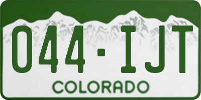 CO license plate 044IJT