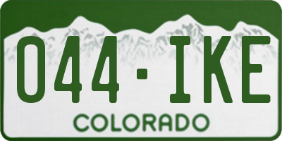 CO license plate 044IKE