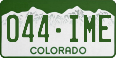 CO license plate 044IME