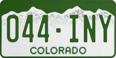 CO license plate 044INY