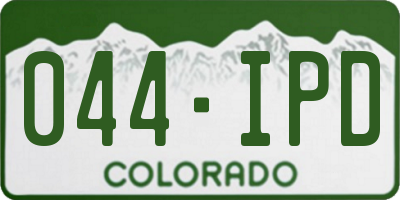 CO license plate 044IPD