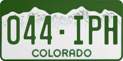 CO license plate 044IPH