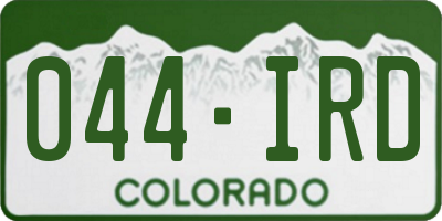 CO license plate 044IRD
