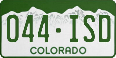 CO license plate 044ISD