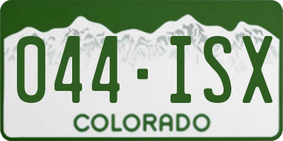 CO license plate 044ISX