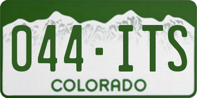 CO license plate 044ITS