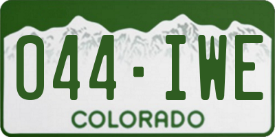 CO license plate 044IWE
