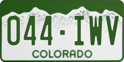 CO license plate 044IWV