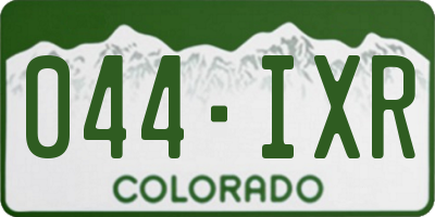 CO license plate 044IXR