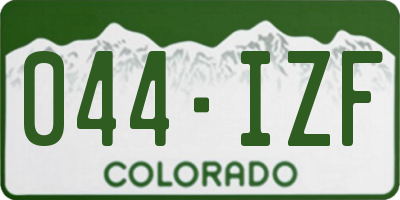 CO license plate 044IZF