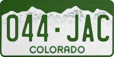 CO license plate 044JAC