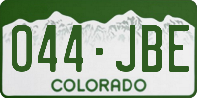 CO license plate 044JBE