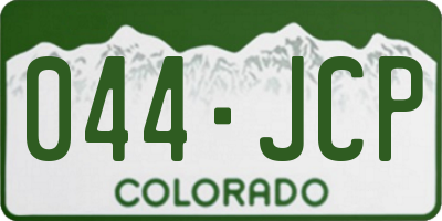 CO license plate 044JCP