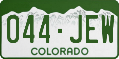 CO license plate 044JEW