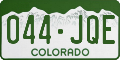 CO license plate 044JQE