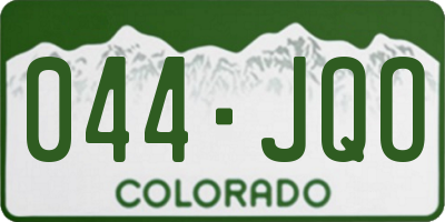 CO license plate 044JQO