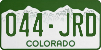CO license plate 044JRD
