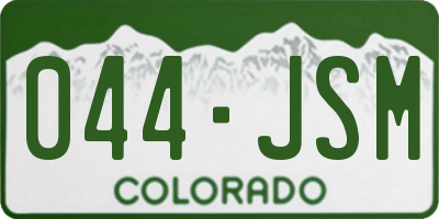 CO license plate 044JSM