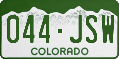 CO license plate 044JSW
