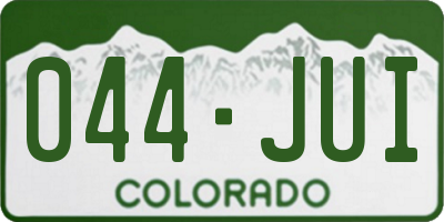 CO license plate 044JUI