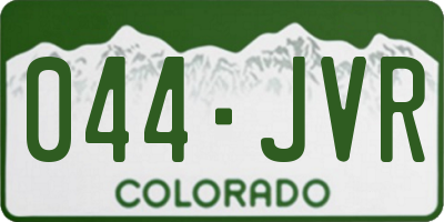 CO license plate 044JVR