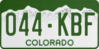 CO license plate 044KBF