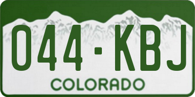 CO license plate 044KBJ