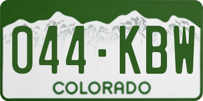 CO license plate 044KBW