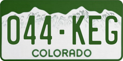 CO license plate 044KEG