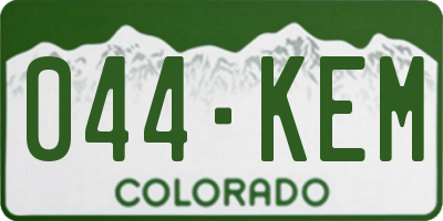 CO license plate 044KEM
