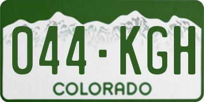 CO license plate 044KGH
