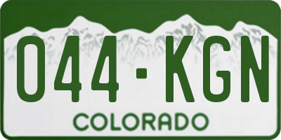 CO license plate 044KGN
