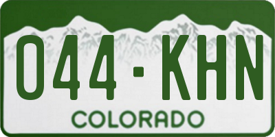 CO license plate 044KHN