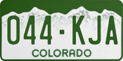 CO license plate 044KJA