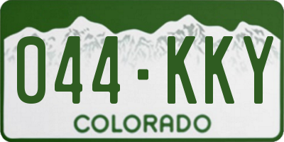 CO license plate 044KKY