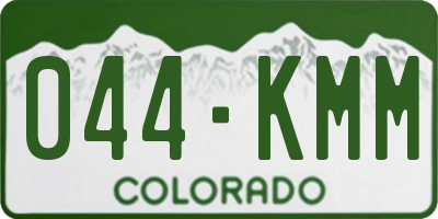 CO license plate 044KMM